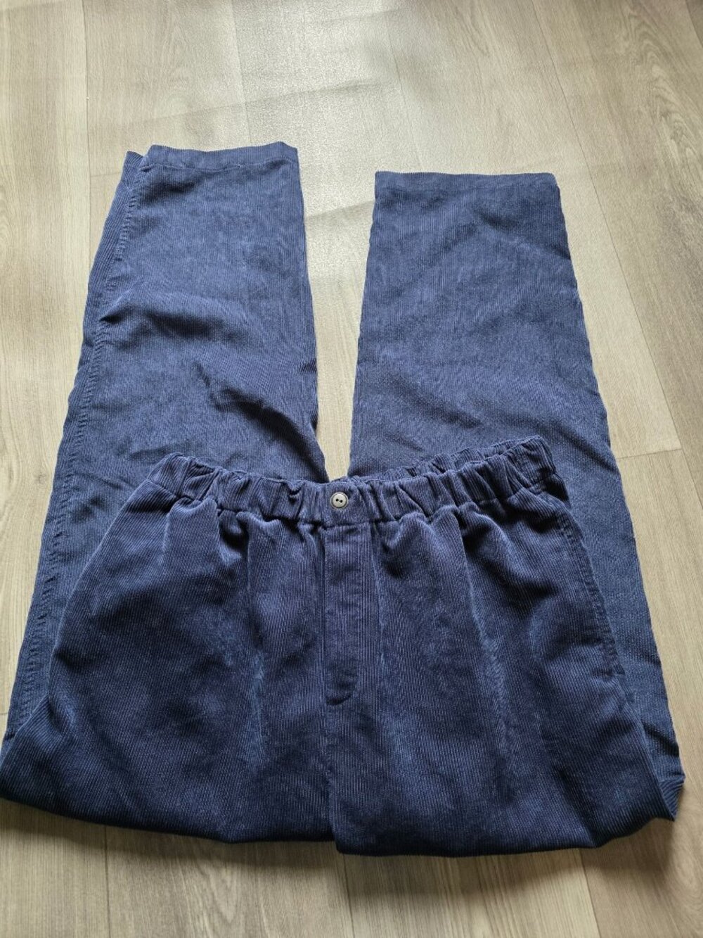 Woman Within Navy Blue Corduroy Elastic Waist Pants Size 18W
